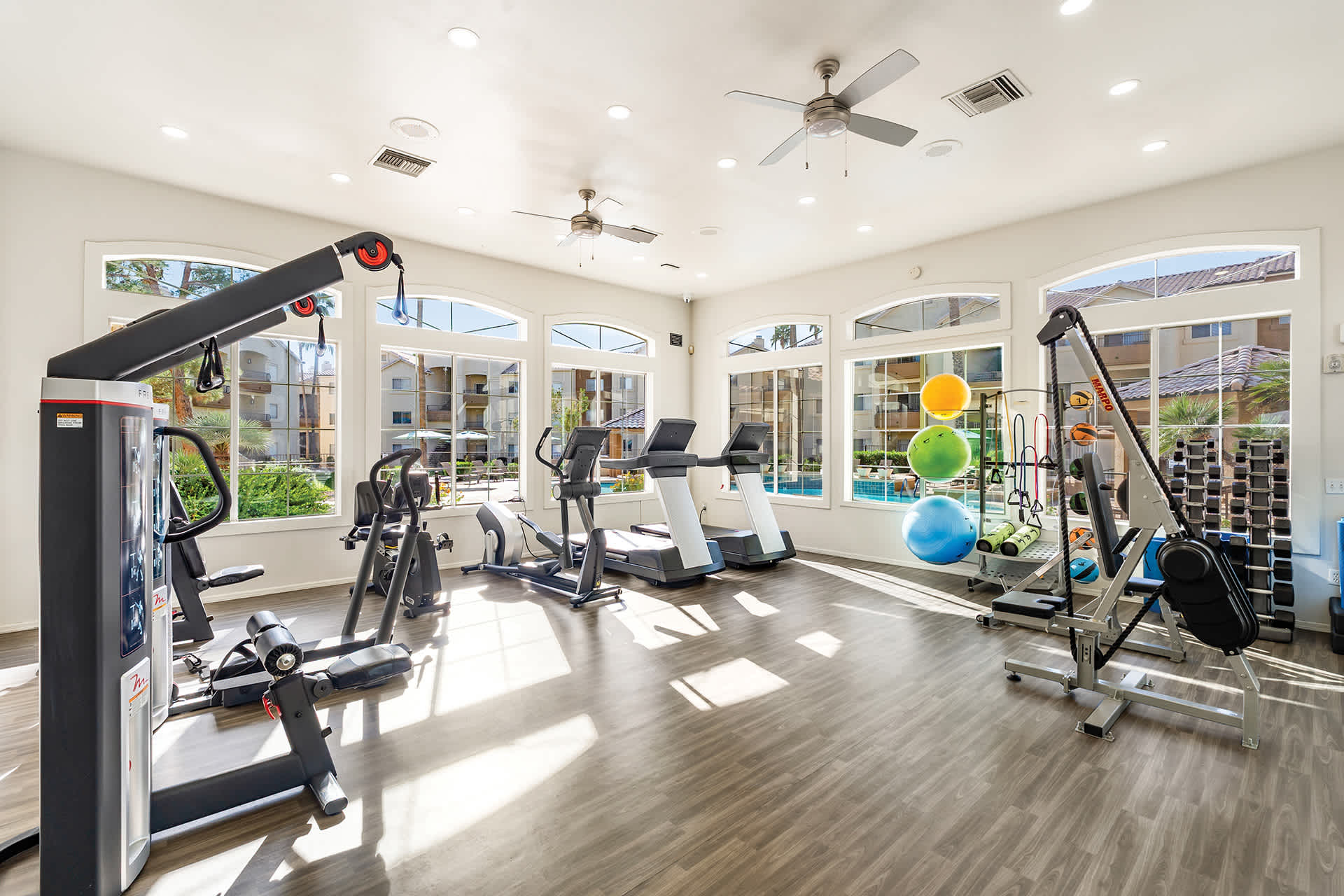 Fitness room at Sonterra Apartments at Paradise Valley.