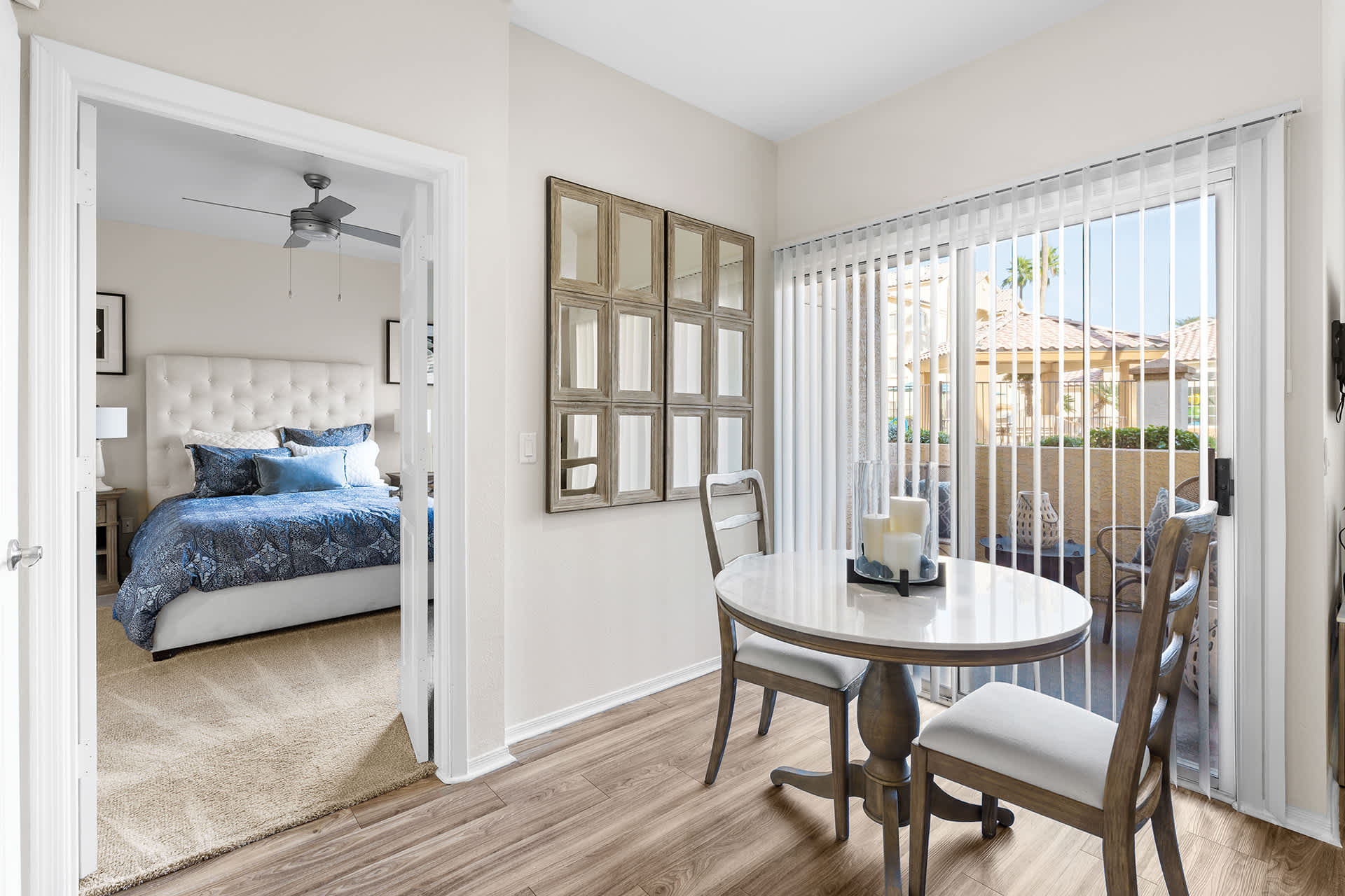 Furnished dining area shown — representative home at Sonterra Apartments at Paradise Valley.