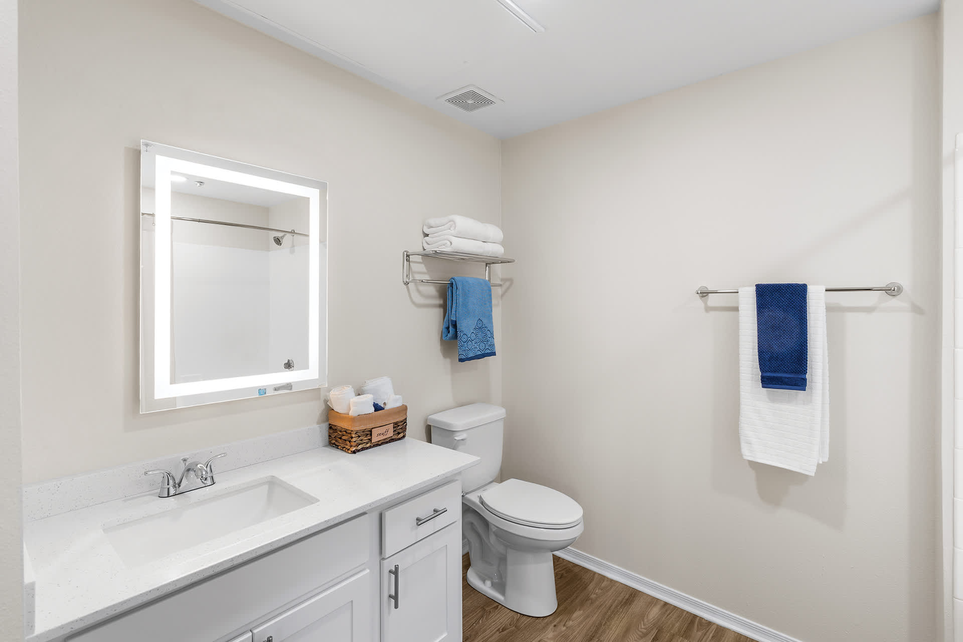 Apartment bathroom — representative home at Sonterra Apartments at Paradise Valley.