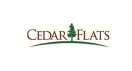 the logo for cedar flats with a tree in the middle