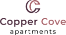 A logo with a letter 'C' and the words 'Copper Cover apartments'.
