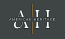 the logo of an heritage font on a black background