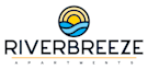 The image is a logo for Riverbreeze Apartments.