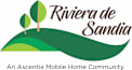 A logo for Riviera de Sandia Mobile Home Community.