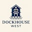 A logo with a house and the words Dockhouse West.