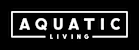 a white logo on a black background