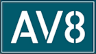 A blue sign with the letters AV8 on it.