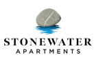 a tennis ball on a green background with the words stonewater apartments