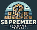 A logo for SB Premier Storage - Ventura featuring a stylized building.