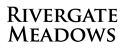 a logo for riverside meadows with a green background