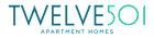 A logo for twelve501 apartment homes.