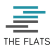 the flats logo with black and blue stripes on a white