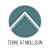 A logo with a circle and a triangle in the middle and the words "terre at mollison" below it.