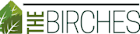 A logo with a leaf and the words "The Birches".