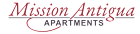 The image is of a logo for "Mission Antigua Apartments".