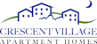 The image is a logo for Crescent Village Apartment Homes.