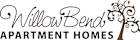 A logo for Willow Bend Apartment Homes with a tree design.