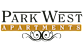 The image is a logo for Park West Apartments.