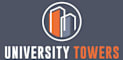 The image is a logo for University Towers.
