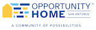 A logo for a company called Opportunity Home in San Antonio.