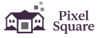 A house with the words "Pixel Square" beside it.
