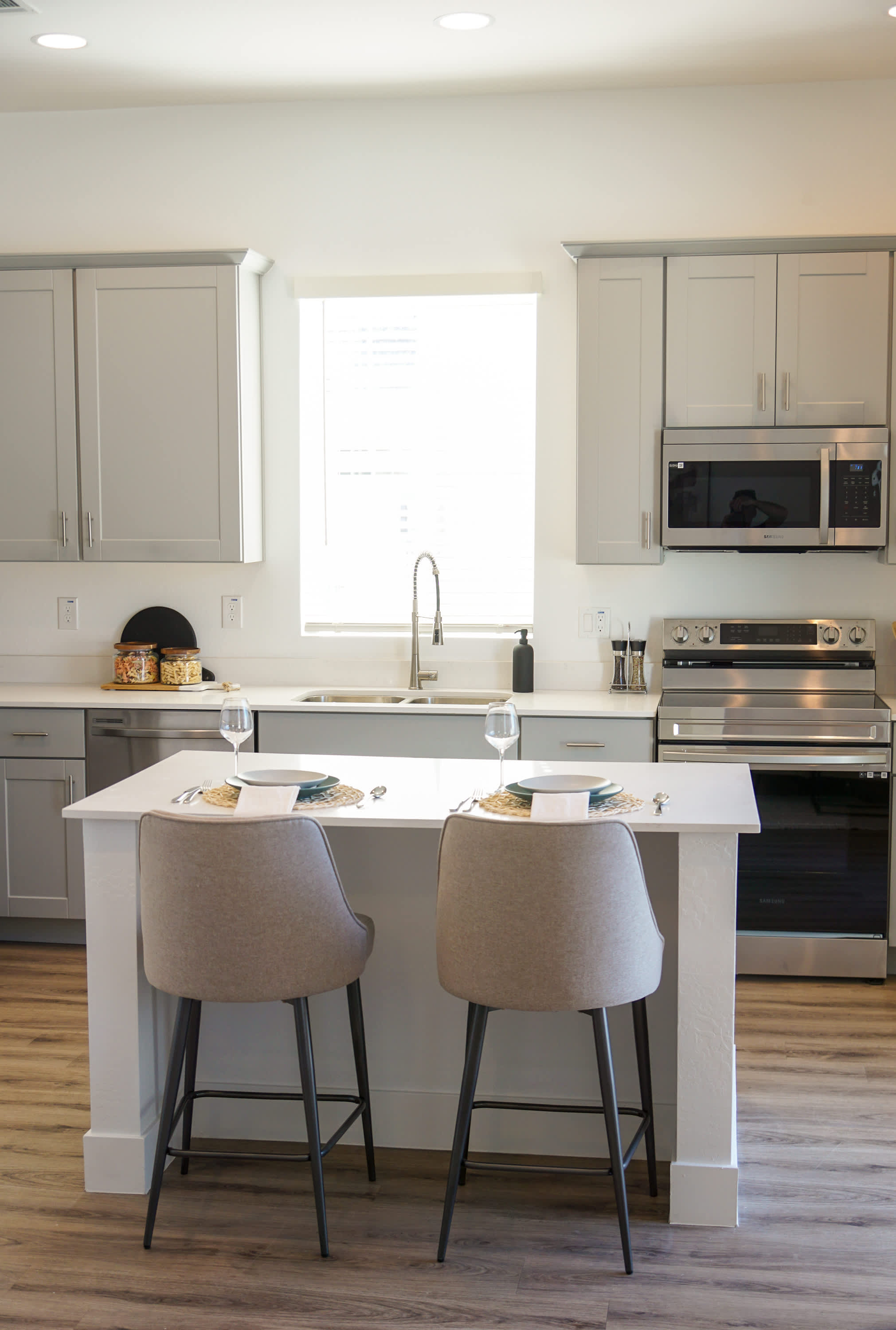 Apartment kitchen — representative home at Zora Encanto.