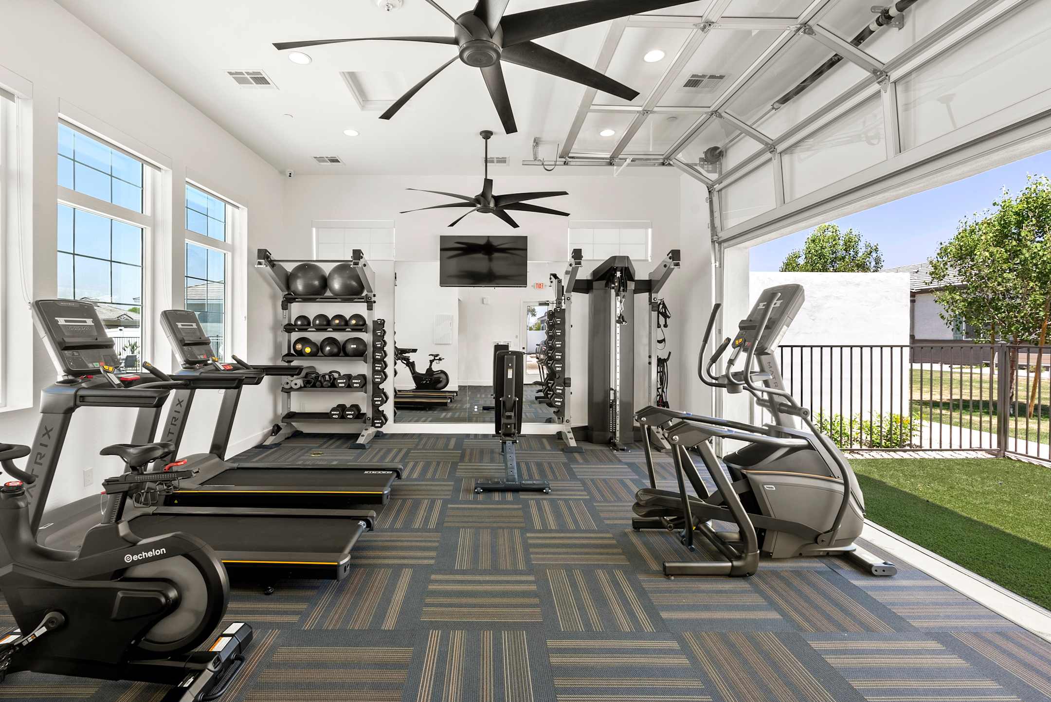 Fitness room at Zora Encanto.