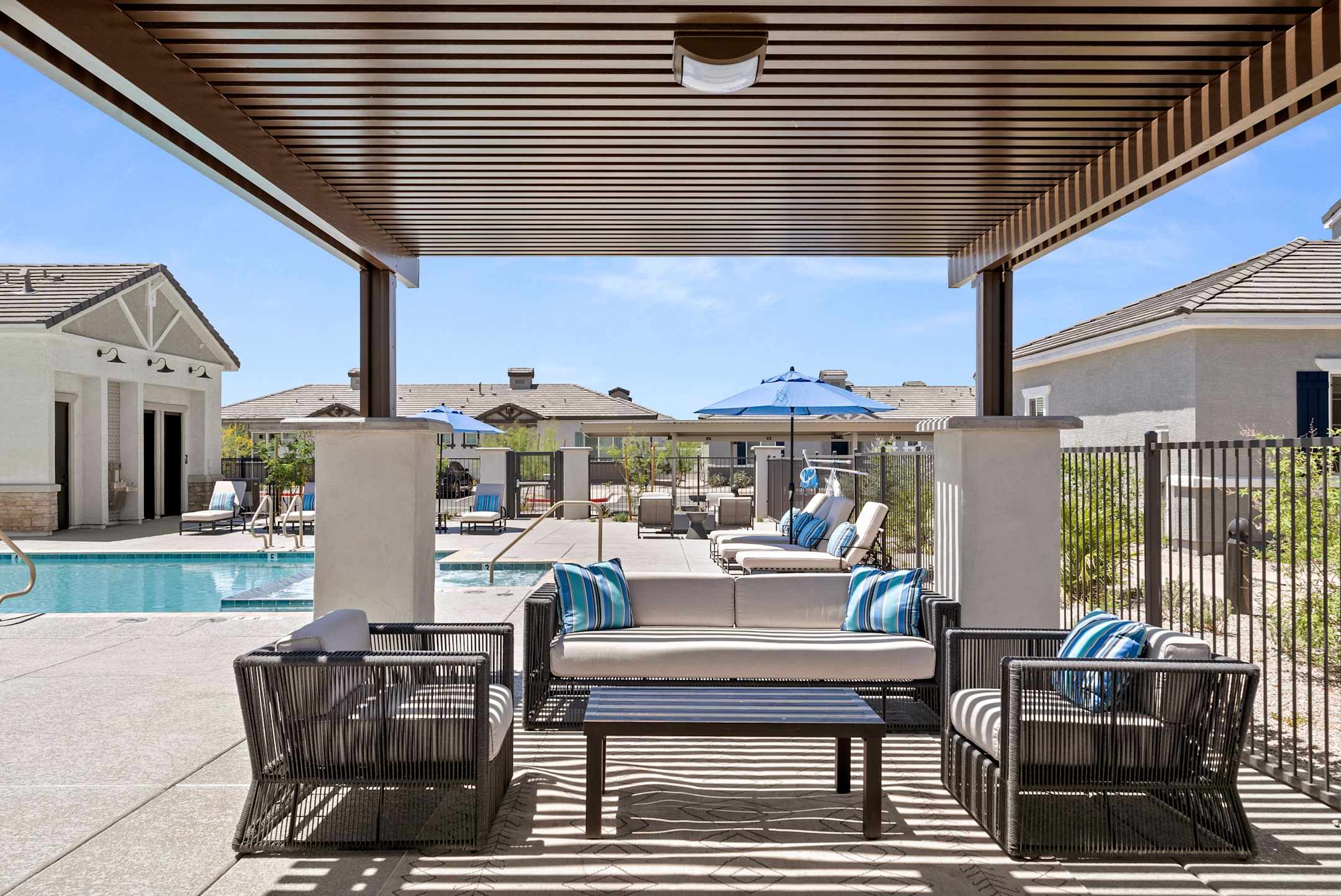 Shared outdoor space at Zora Encanto.