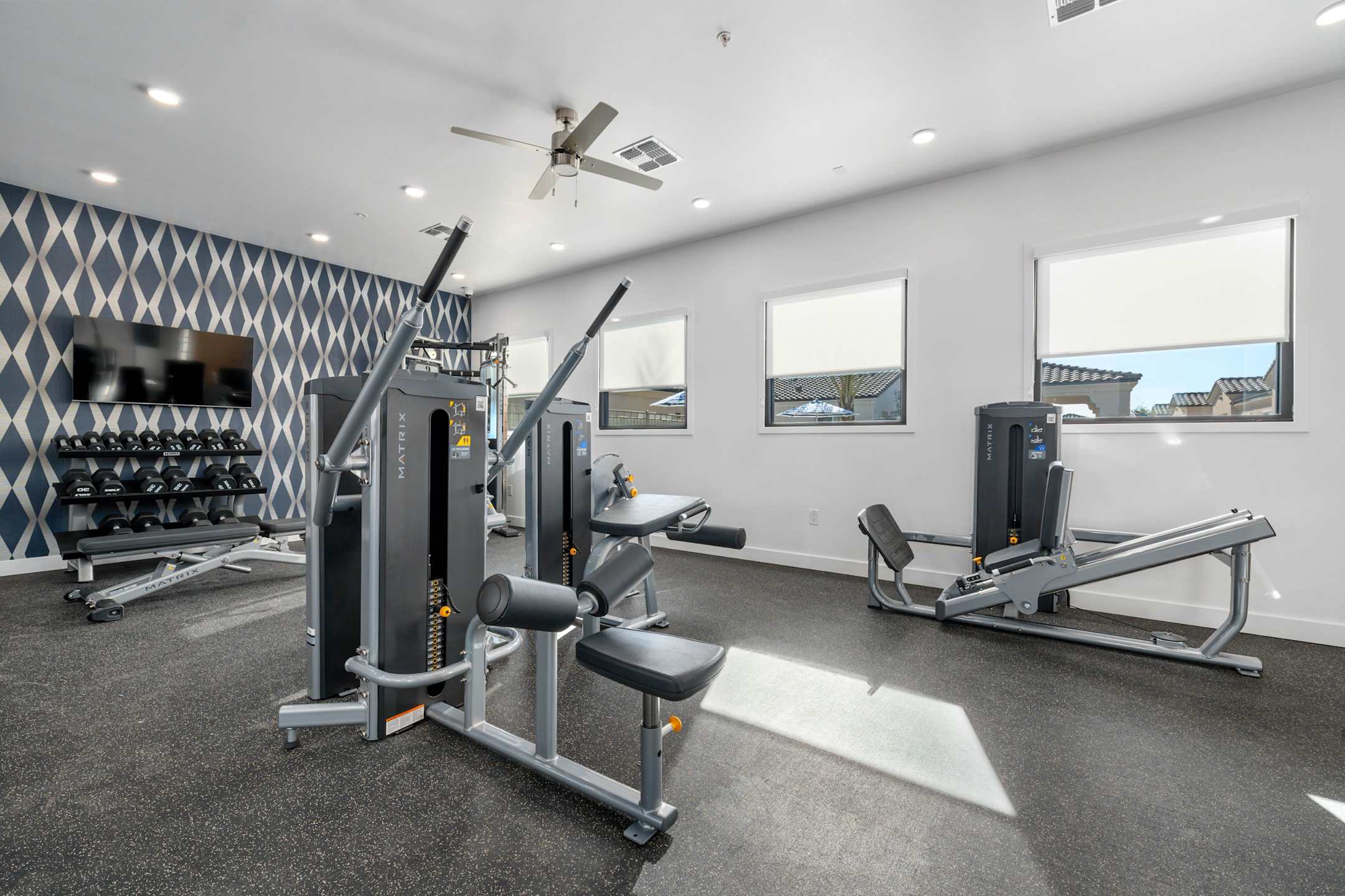 Fitness room at Allero 59.