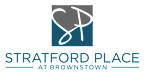 A logo with a heart shape and the text "Stratford Place at Brownstown" below it.