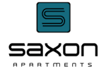 The image is a logo for Saxon Apartments.