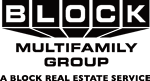 A logo for Block Multifamily Group, a real estate service company.