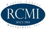 a blue logo with white letters on a white background