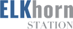 The image shows a logo with the text "ELKHORN STATION".
