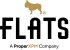 a logo with the word fats with a dog on top of it