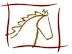 A horse is depicted in a square with a red border.