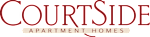 The image shows a logo with the words "COURT SIDE Apartment Homes".