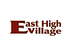 a logo for east high village on a white background
