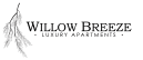 the logo for willow breeze luxury apartments