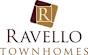 Ravello townhomes logo with a brown and gold color scheme.