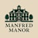 A logo with a house and the words "MANRED MANOR" in front of it.
