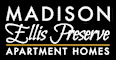 the white text presents apartment homes on a black background