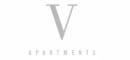 the logo of a apartments company with a v shape on a white