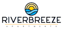 The image is a logo for Riverbreeze Apartments.