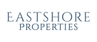 a green background with the words east shore properties on it