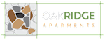 The image is a logo for Oakridge Apartments.