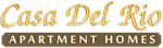 The image is of a logo for Casa Del Rio Apartment Homes.