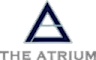 A logo with a triangle and the words "The Atrium".