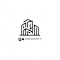 A black and white logo for QA Property featuring a stylized building.