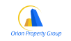 a logo with a blue and yellow triangle and a